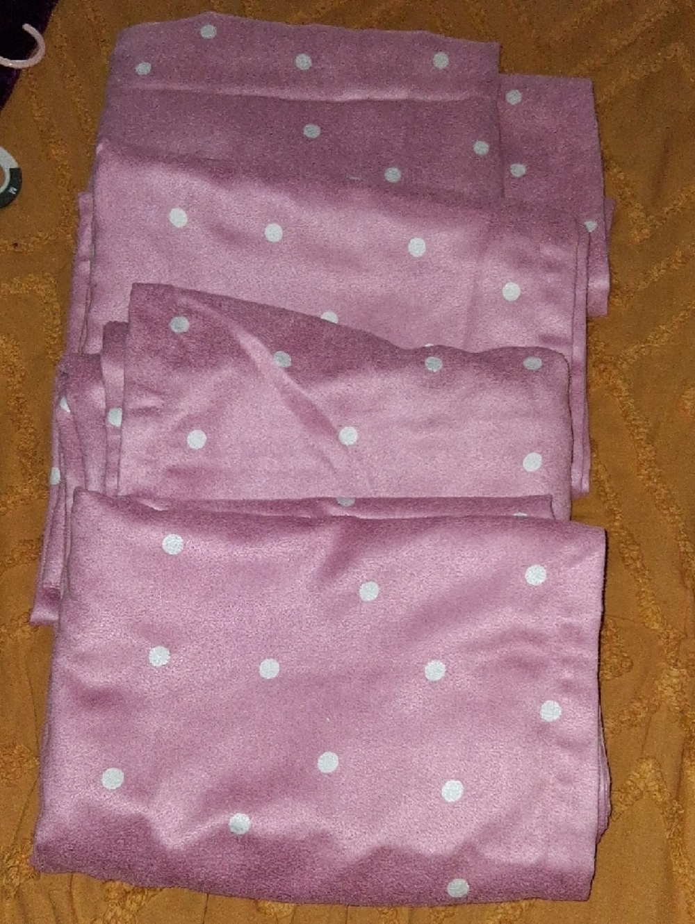 Pink & White Polka Dot Curtain Panels Set of 4